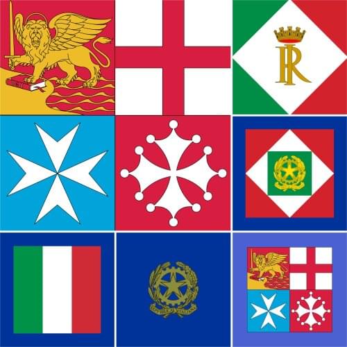 Italy Naval Jack Army Rank Standards Flag 4x4FT 120x120cm Polyester Banner President