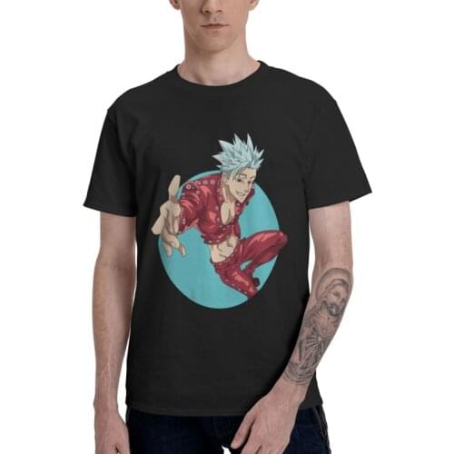 The Seven Deadly Sins Anime And Manga Tshirt Men Tee Tops 100% Cotton T Shirt Short Sleeve Comics Ban Nanatsu No Taizai T-shirt