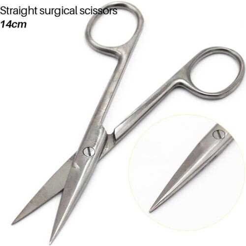 14cm Stainless Steel Surgical Scissors Straight Scissors Hemostatic Dentist Tools Dental Lab Equipment Dental Hospital Supplies