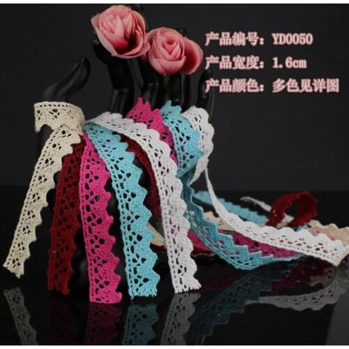 9Colors 20yards Cotton Lace Trim 16mm for Sewing, DIY Patchwork Craft LC0046