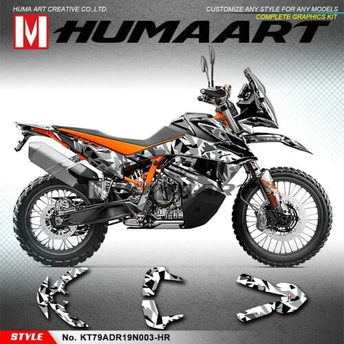 HUMAART Full Graphics Kit Custom Vinyl Wrap Kit Decals Stickers for 790 ADV Adventure R 2019 2020, Camouflage