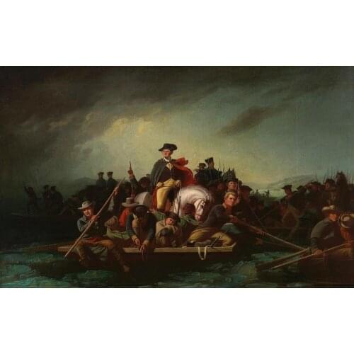 Famous Figure Oil Painting Classic Canvas Art for Hotel Wall Decor Washington Crossing the Delaware The President of America