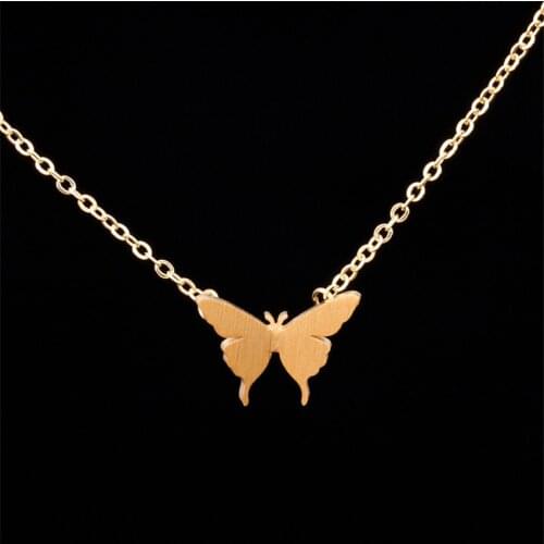 Dainty Butterfly Charm Necklaces For Women Animal jewelry Stainless Steel Chain Necklace Choker Children Gifts Bijoux Femme Bff