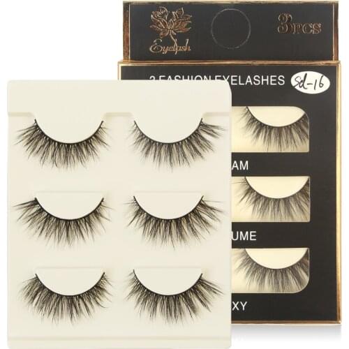 3 Pairs Natural False Eyelashes Fake Lashes Long Makeup 3d Mink Lashes Extension Eyelash Mink Eyelashes Beauty Tool Maquiagem