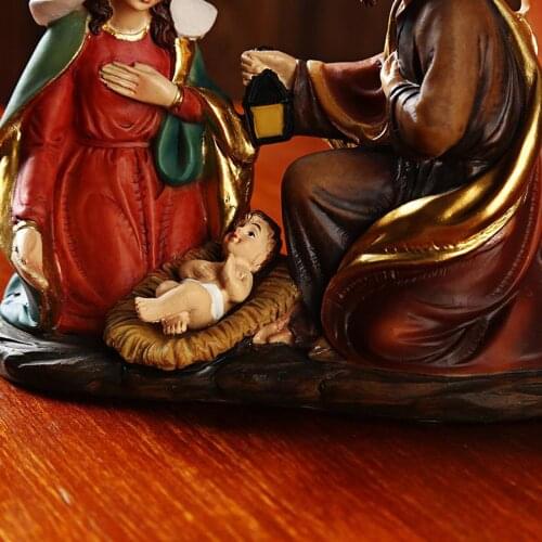 Small Christmas Nativity Figurine Resin Traditional Christmas Decoration
