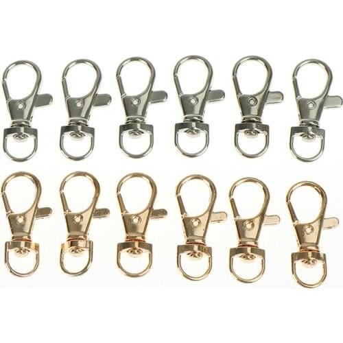 6pcs Retail Metal Lobster Swivel Clasps Clips For Key Ring Key Hooks Keychain DIY Split Ring Findings 3.5*1.5CM