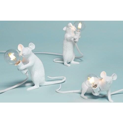 Mouse model decorative lamp Mouse Table Lamps resin decorative lamp white standing desk lamp bedside table designer novelty