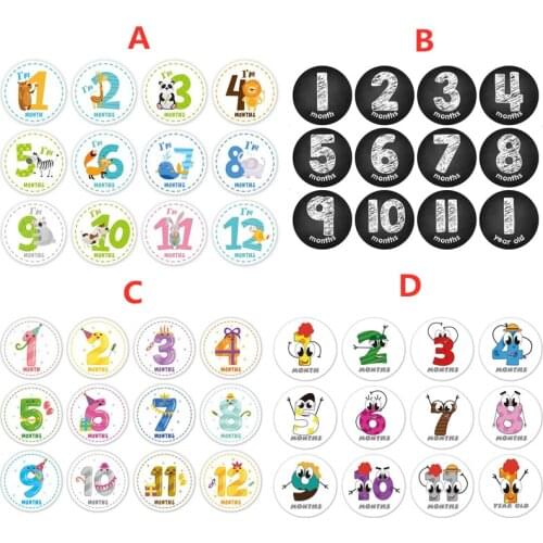1-12 Months Baby Monthly Stickers Newborn First Year Age & Growth Tracking Stickers Shower Registry Gift & Scrapbook Photo Keeps