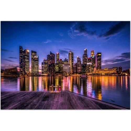 Custom Hot Sale Singapore Landscape Poster Home Decoration Fashion Canvas Material Wall Poster 20x30cm,27x40cm