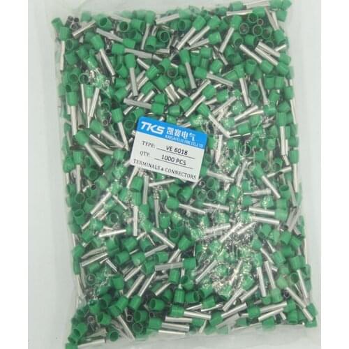 E6018 Bootlace Ferrules crimp terminal For 6.0mm AWG12 18mm length of Pin terminales electricidad