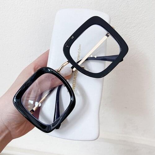 Fashion Square Glasses Frame Women Brand 2021 Oversized Clear Transparent Lens Spectacle Optical Reading Eyeglasses