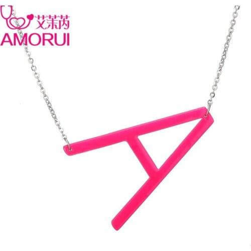 26 Letter Necklace Acrylic Alphabet Name Necklaces Fashion Initial Silver Color Nameplate Choker Necklace Women Jewelry Gifts