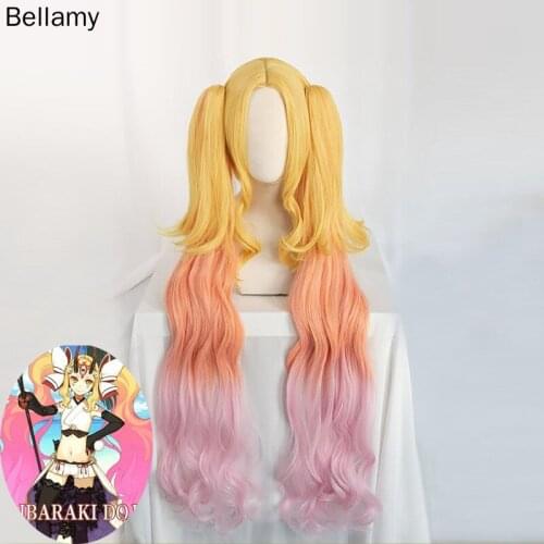 Game Fate Grand Order FGO Ibaraki Doji Lancer Cosplay Wig 100cm Long Ponytail Golden Orange Pink Gradient Hair