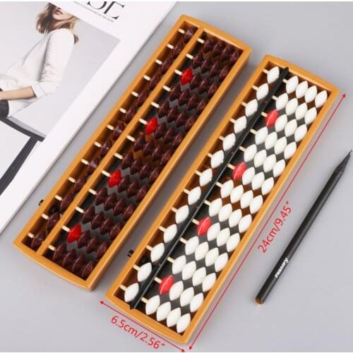 Portable Japanese 13 Digits Column Abacus Arithmetic Soroban Caculating School Math Learning Tool