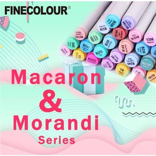 Finecolour Professional Art Markers Macaron/Morandi/Candy Series 12/24/36 Colors EF100/101/102/103 Alcohol Oil Marker Dual Heads