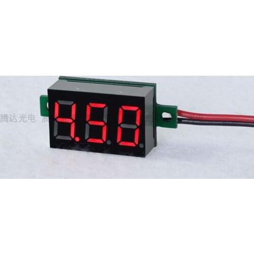 100pcs 0.36'' Professional LCD digital voltmeter 4.5-30V voltimetro Red LED Amp Volt Meter Gauge voltage meter DC 4.5V to 30V