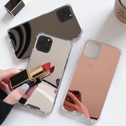 Luxury Acrylic Makeup Mirror Phone Case for Iphone 11 Pro Max Xr Xsmax 6s 7 8plus Shockproof Plating Clear Tpu Back Case