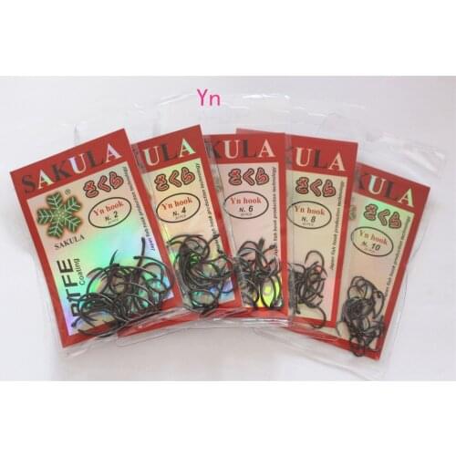 SAKULA (20 pieces/pack) Teflon Coating Yn Carp Fishing Hook High Carbon Steel Black Barbed Japanese technology