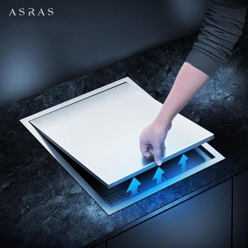 ASRAS 3847Y Handmade Hidden Kitchen Sink Set With Intelligent Lifting Faucet 304 Stainless Steel Thicken Single Sink With Cover