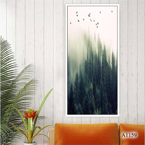 Modern Abstract Oil Painting Print on Canvas White and Black Tree Landscape Canvas Art Print Wall Art Picture for Home Decor