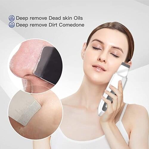 Ultrasonic Skin Scrubber Deep Face Cleaning Remove Dirt Blackhead Peeling Lifting Anti Aging Facial Cleaner Massager Machine