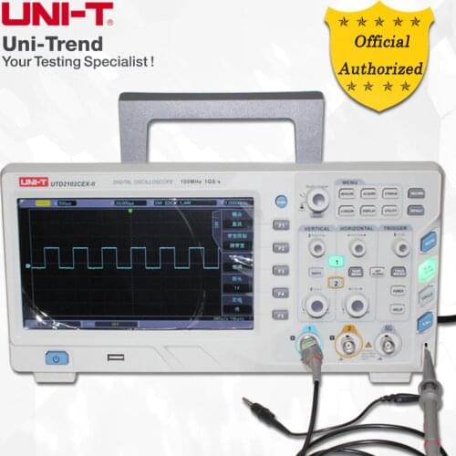 UNI-T UTD2102CEX-II Digital Storage Oscilloscope; 2Channels, 100MHz Bandwidth, 1GS/s Sample Rate, USB Communication