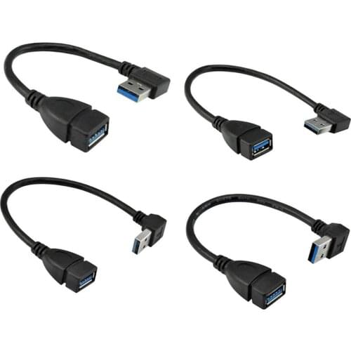 Usb 3.0 Angle 90 Degree Extension Cable Male To Female Adapter Cord Data