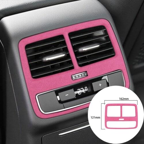 For Audi A4L 2017+ Alcantara Suede Wrap Car Armrest Box Back Air Outlet Vent Panel Strip Cover Trim Sticker Internal Accessories