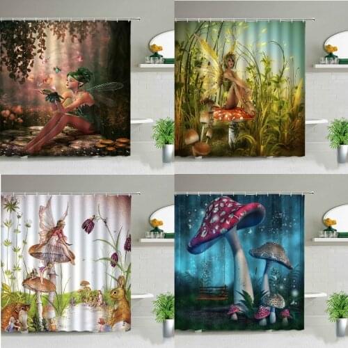 Elves Girl Butterfly Shower curtain Bath mat Curtains in the bathroom Bathroom Shower curtain Shower curtains Shower curtain