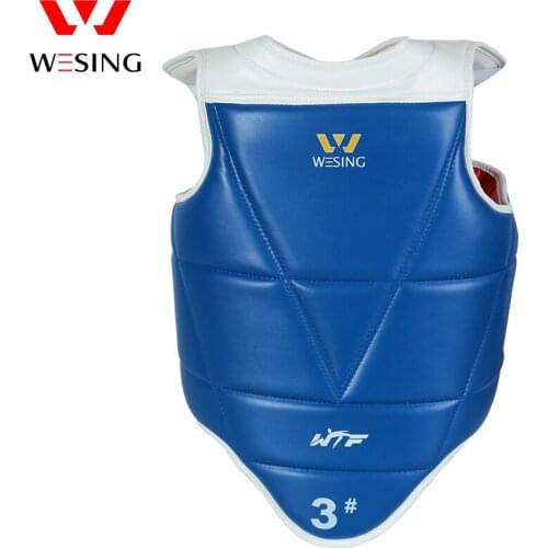 Wesing WTF Taekwondo Protective Gear Chest Guard Microfiber Leather Taekwondo Chest Protector Both Sides Wear
