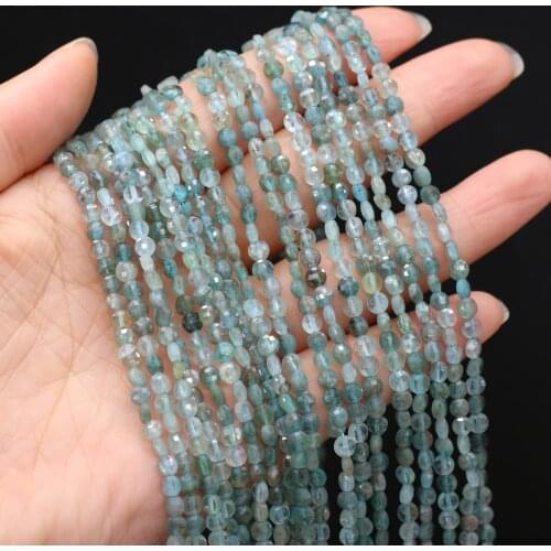 100% Natural Stone Beads Faceted Coin Shape Apatite Quartzs Spacer Bead for Jewelry Making Bracelet Necklace Accessories