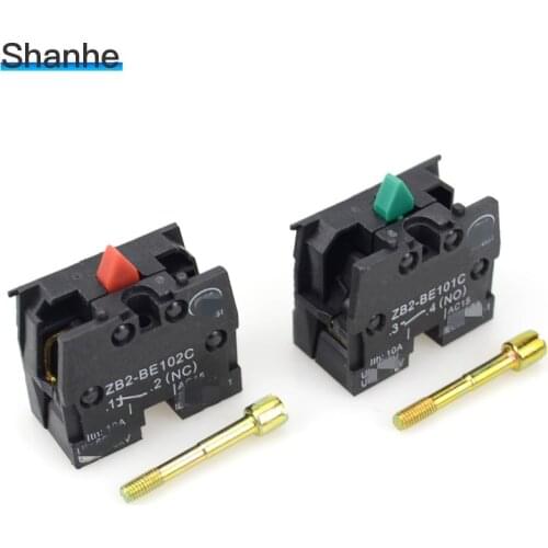 2PCS XB2 Push Button Switch ZB2BE102C(NC) Contact Block ZB2-BE101C (NO)