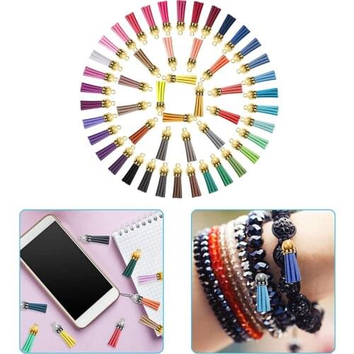 200pcs 38mm Leather Tassel For Keychain Cellphone Bags Straps Jewelry Fiber Fringe Suede Tassel DIY Pendant Jewelry Findings