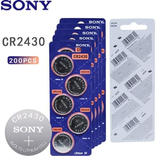 200PCS Original Sony CR2430 CR 2430 Button Coin Batteries DL2430 BR2430 KL2430 3V Lithium Battery For Watch Toy hearing aids