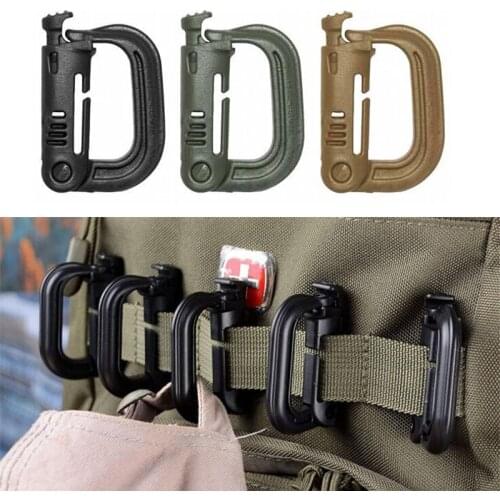 5PCS Utility Quick Link Clips Outdoor Tactical Molle Bag Carabiner D-ring Keychain Hook Camping Climbing Hunting Backpack Buckle