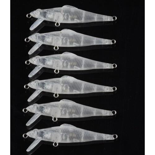 50pcs 6.9CM 3.8G Blank Unpainted Bait DIY Minnow Crankbait wobbler Unpainted Lure Freshwater Fishing Blank Hard Lures Isca Pesca
