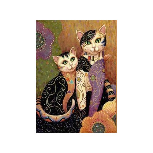6style Choose Painting Klimt Abstract Animal Cat Modern Art Film Print Silk Poster for Your Home Wall Decor 24x36inch