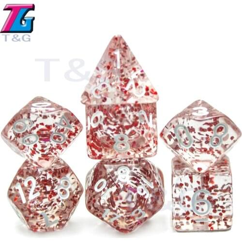 7Pcs/set Glitter Shine TRPG Game Dices For D4-D20 Multi Sides Dice 4/6/8/10/12/20 SIde Desk Games Accessory