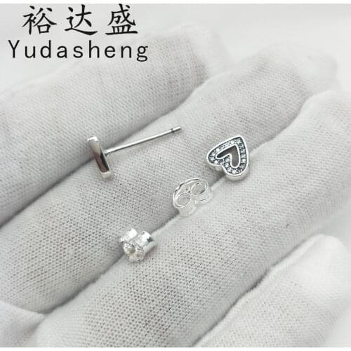 925 Silver Sparkling Freehand Heart Earring Stud Valentines Day Gift Recommendation