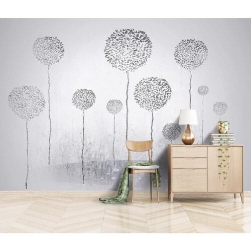 Beibehang Custom wall papers home decor dandelion retro background wall modern minimalist wallpapers for living room