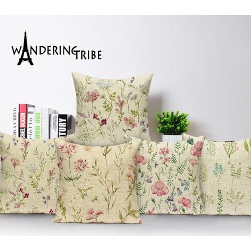 Nordic Decoration Home Covers Cushion Cushions Decor Bed Spring Pillow Covers Plant Flowers Pillowcase 45\X2A45 Quality Pillow