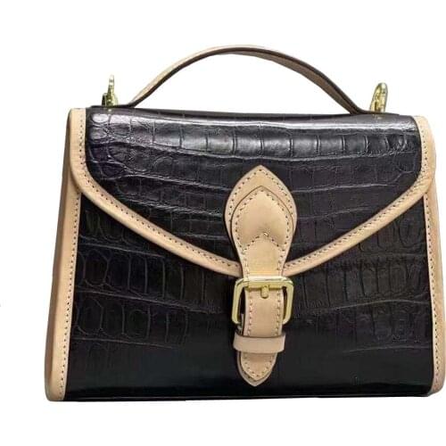 Heimanba women handbag crocodile leather women bag crocodile skin single shoulder bag for women