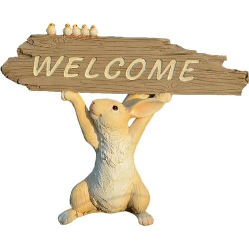 Home garden rabbit decoration color false rabbit resin model outdoor home garden lawn tree decoration