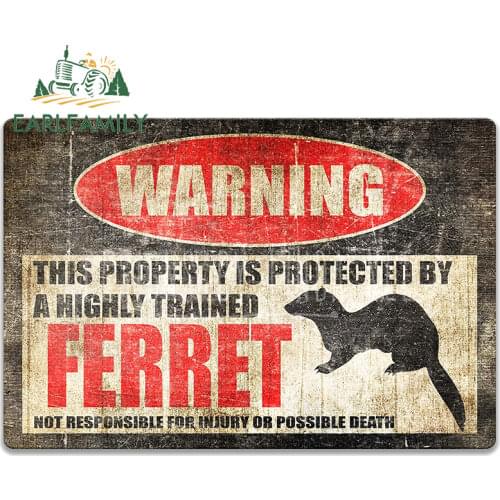 EARLFAMILY 13cm x 6.3cm for Warning Feeding a Ferret Car Sticker Vinyl Car Wrap Decal Refrigerator Motorcycle Camper Decoration