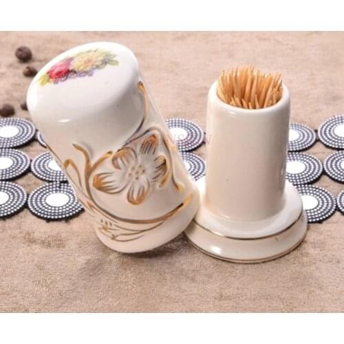 Exquisite Toothpick Ceramic Toothpick Fashion Table Decoration Box Hotel Restaurant Toothpick Sale