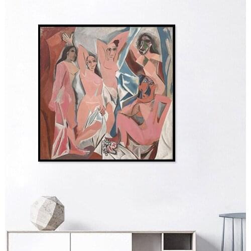 Picasso Work Les Demoiselles D'Avignon Girl Oil Painting Giclee Home Art Decorative Painting Living Room Porch Hanging Painting