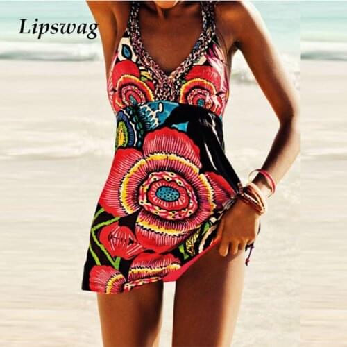 2021 Women Sexy High Waist Swimming Bikini Set Summer One-Piece Printed Tight Bikini Halter Beach Swimsuit Conserva Bathing Suit