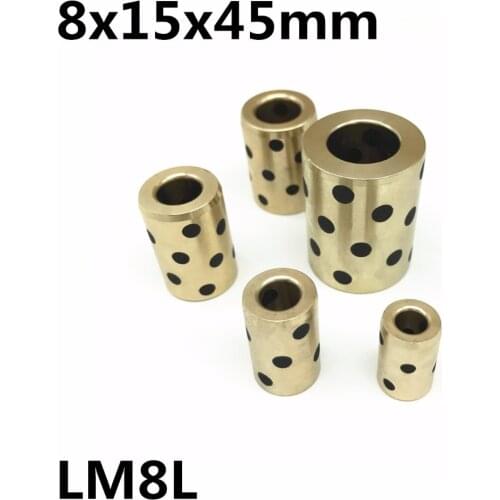 8x15x45 mm linear graphite copper set bearing copper bushing oil self-lubricating bearing JDB for shaft 8mm LM8LUU LM8L