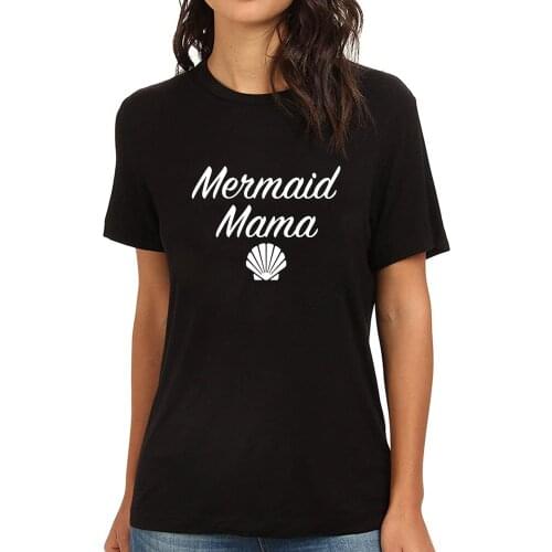 Lyprerazy Womens Mermaid Mama Funny Printed T-Shirt