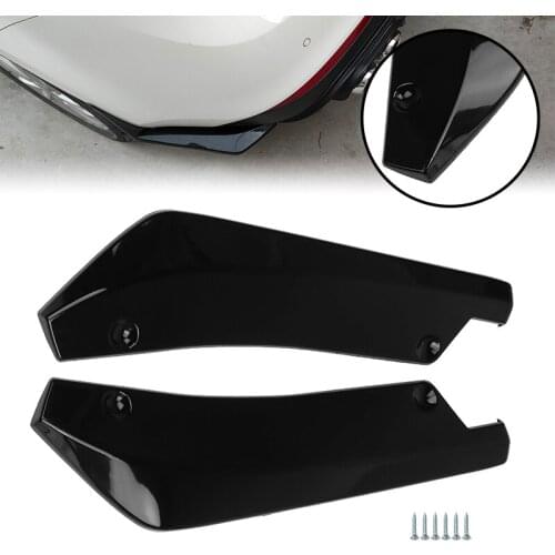 Mayitr 2pcs Glossy Black Car Rear Bumper Lips Shovels Diffuser Splitter Protector Universal For Auto DIY Accessories